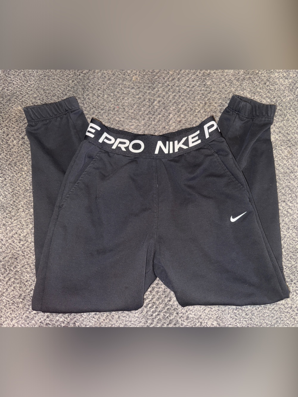 Nike Black Kids Leggings with White Branding